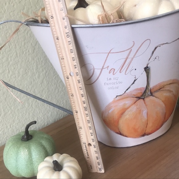 Fall Farmhouse Harvest large metal decorative pitcher with Cinderella pumpkin - Picture 12 of 16